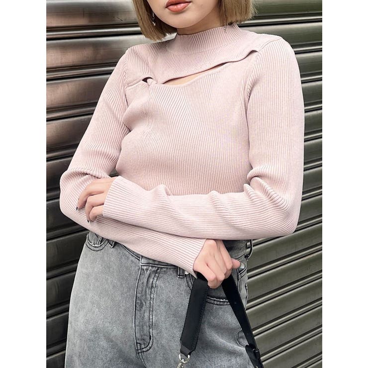 ピンク | カットツイストタイトニット | MURUA