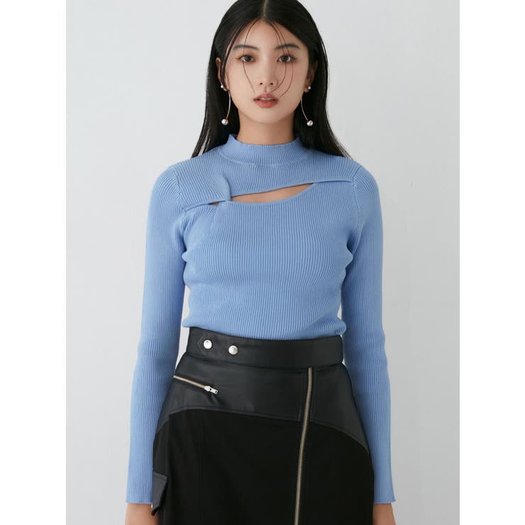 ブルー | カットツイストタイトニット | MURUA