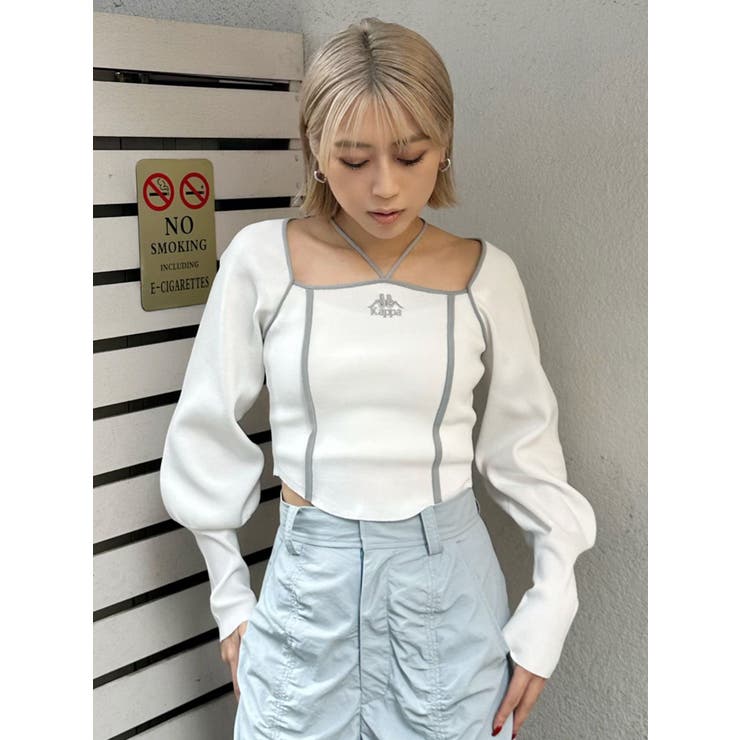 Kappa】トリミングリボンネックニット[品番：MKSW0062984]｜MURUA