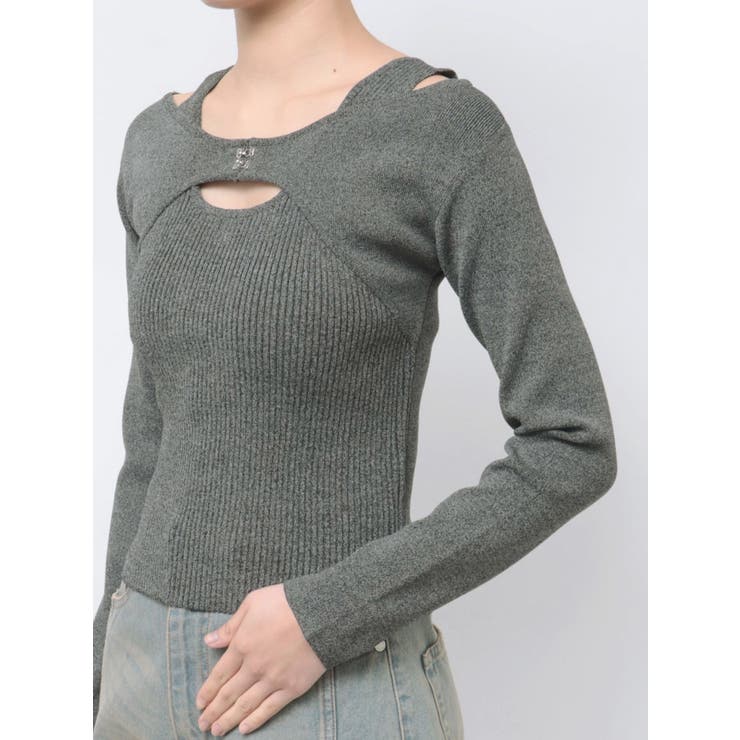 フロントホックレイヤードライクニット[品番：MKSW0062317]｜MURUA