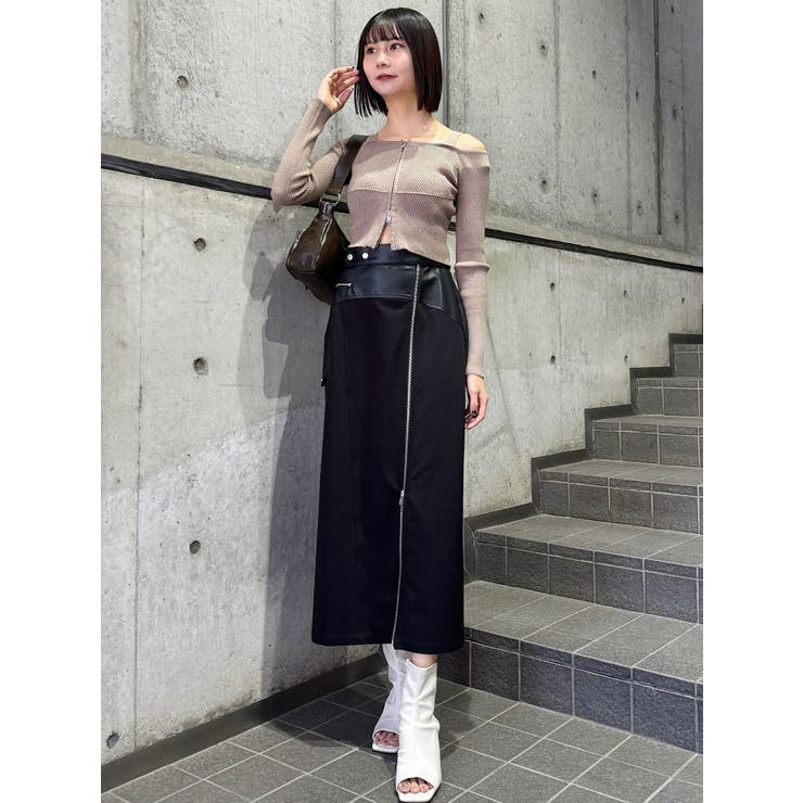 ショルダーストラップダブルZIPニット[品番：MKSW0062318]｜MURUA