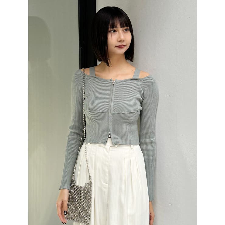 ショルダーストラップダブルZIPニット[品番：MKSW0062318]｜MURUA