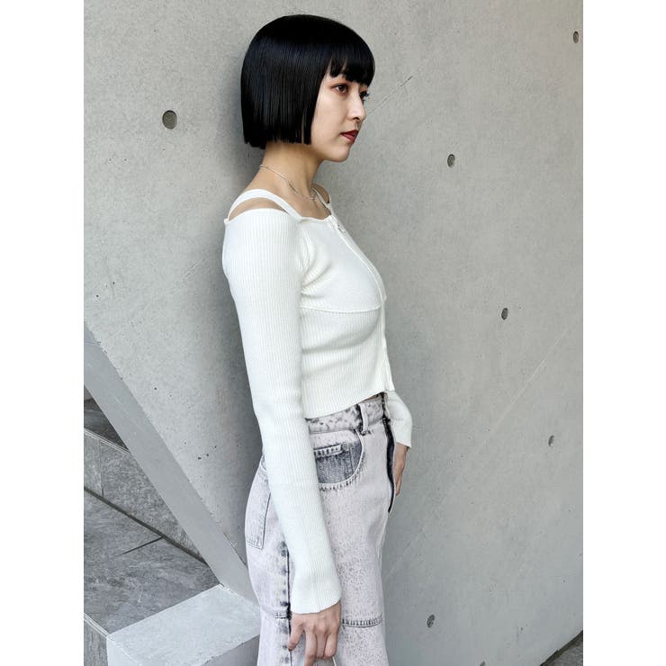 ショルダーストラップダブルZIPニット[品番：MKSW0062318]｜MURUA