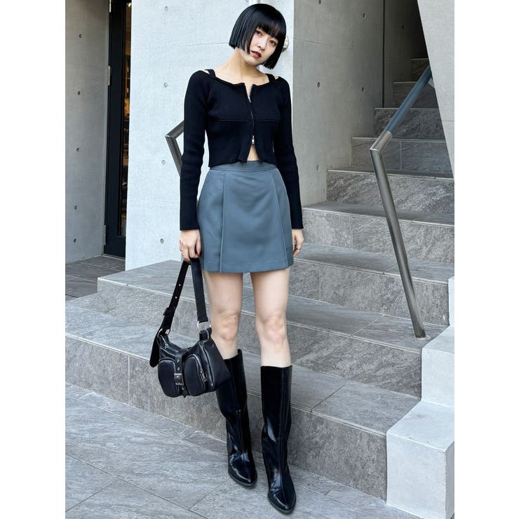 ショルダーストラップダブルZIPニット[品番：MKSW0062318]｜MURUA