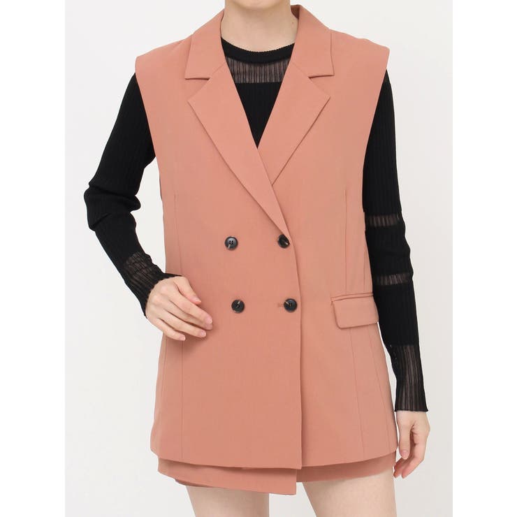 オレンジ | バックベルトテーラードジレ【セットアップ着用可】 | MURUA