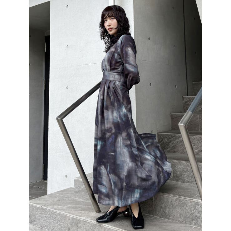 ニュアンスマキシパターンワンピース[品番：MKSW0062900]｜MURUA