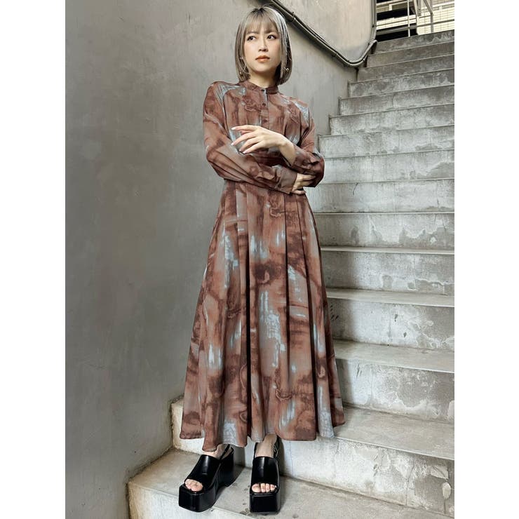 ニュアンスマキシパターンワンピース[品番：MKSW0062900]｜MURUA