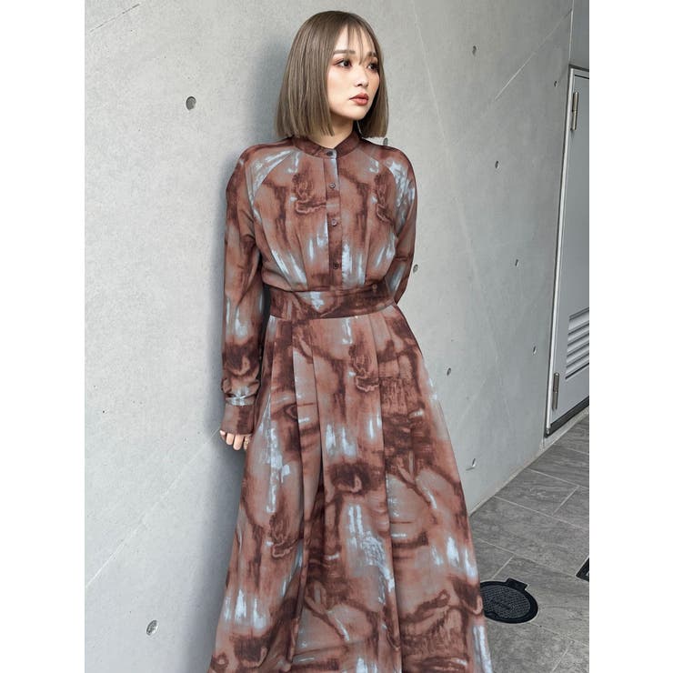 ニュアンスマキシパターンワンピース[品番：MKSW0062900]｜MURUA