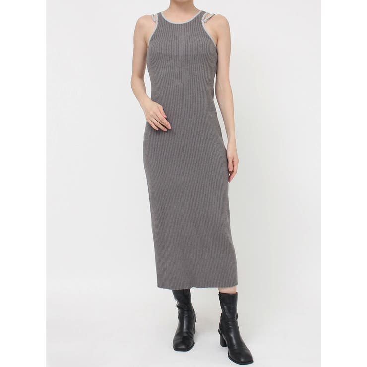 ロングニットワンピース[品番：MKSW0065341]｜MURUA（ムルーア