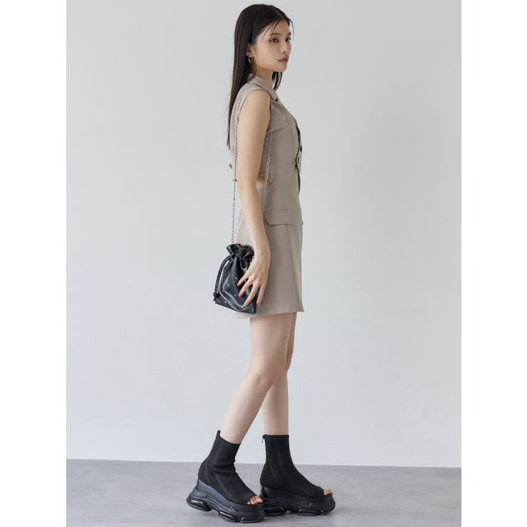 マニッシュベストミニワンピース[品番：MKSW0063990]｜MURUA