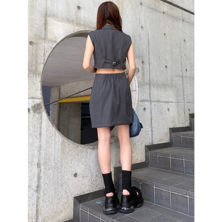 マニッシュベストミニワンピース[品番：MKSW0063990]｜MURUA
