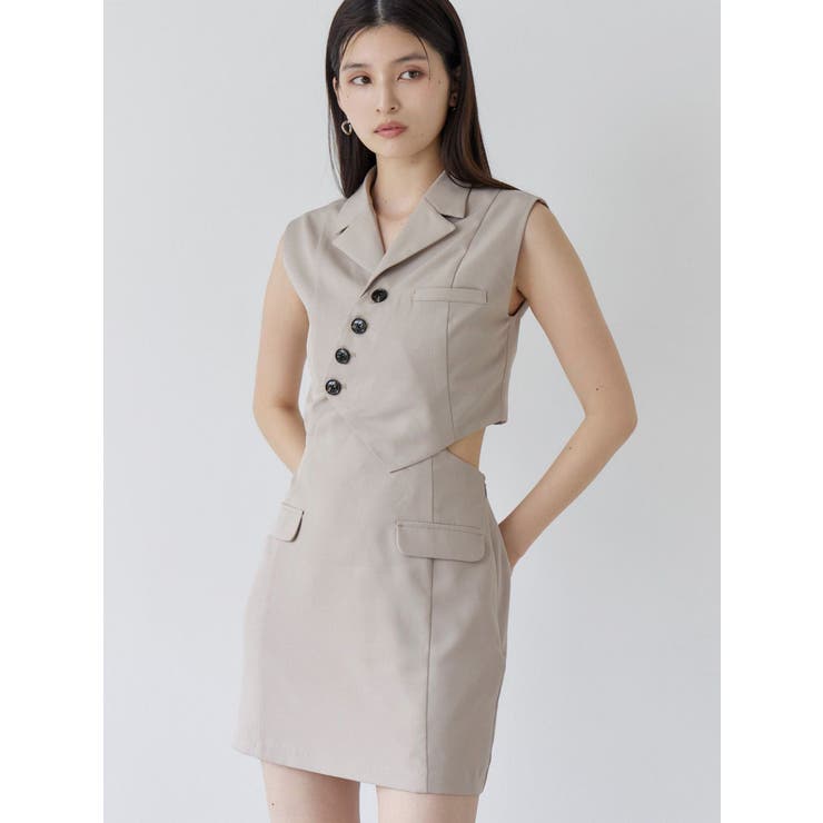 マニッシュベストミニワンピース[品番：MKSW0063990]｜MURUA