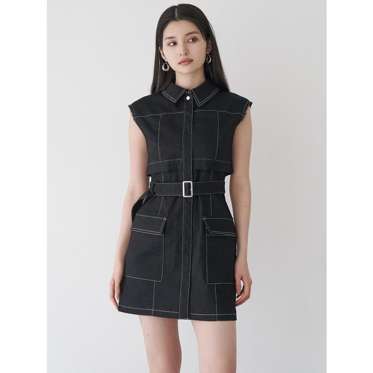 ❤*読様 N frame モードクラシックミニワンピース　s SLY | LACE UP GATHER ショートワンピース (ワンピース(ミニ