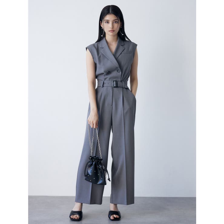 MURUA ムルーア　テーラードノースリオールインワン　S テーラードノースリオールインワン[品番：MKSW0063317]｜MURUA