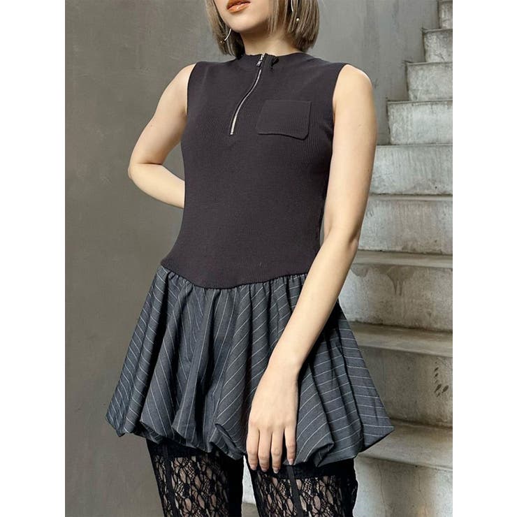 ピンストライプバルーントップス | MURUA | 詳細画像1 