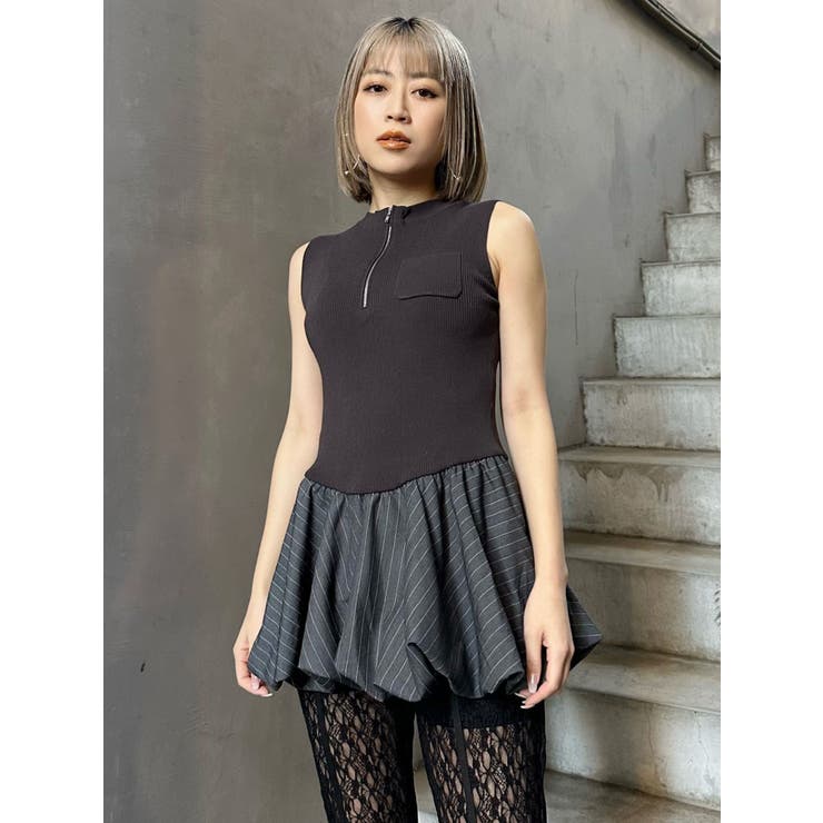 ピンストライプバルーントップス | MURUA | 詳細画像4 