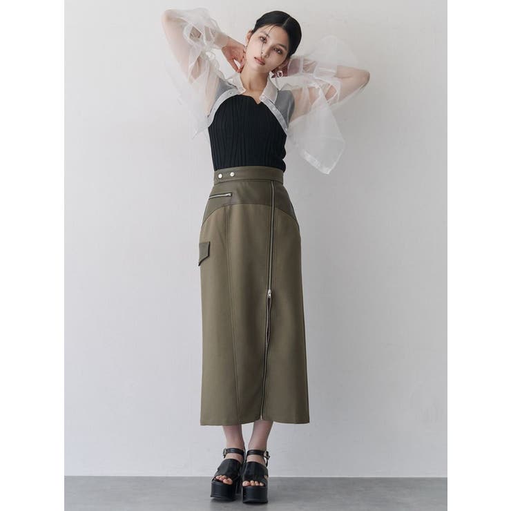 リボンドロストスリーブシャイニーシアーシャツ | MURUA | 詳細画像11 