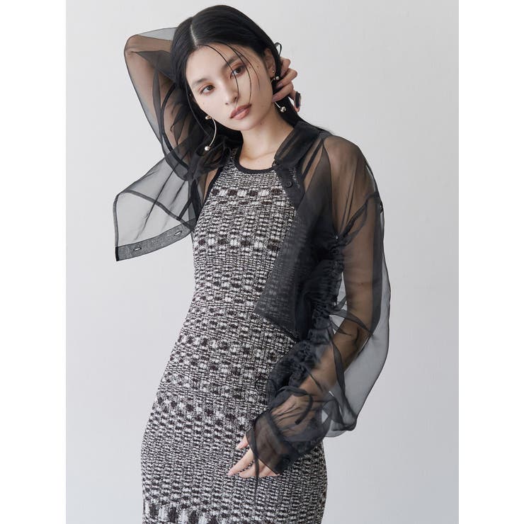 リボンドロストスリーブシャイニーシアーシャツ | MURUA | 詳細画像12 