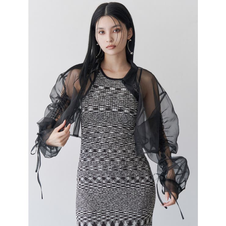 リボンドロストスリーブシャイニーシアーシャツ | MURUA | 詳細画像2 