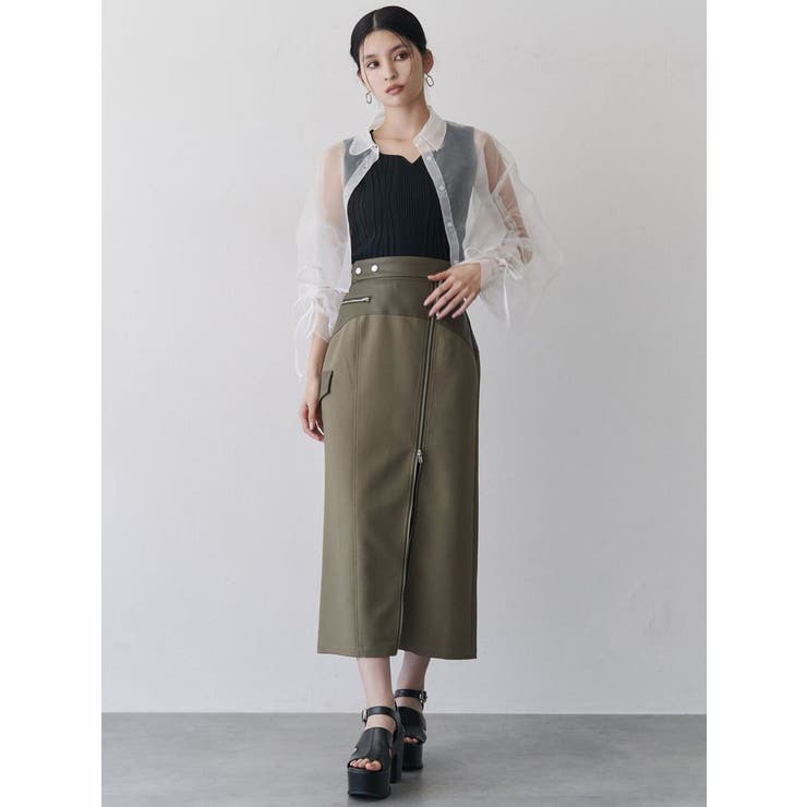 リボンドロストスリーブシャイニーシアーシャツ | MURUA | 詳細画像9 