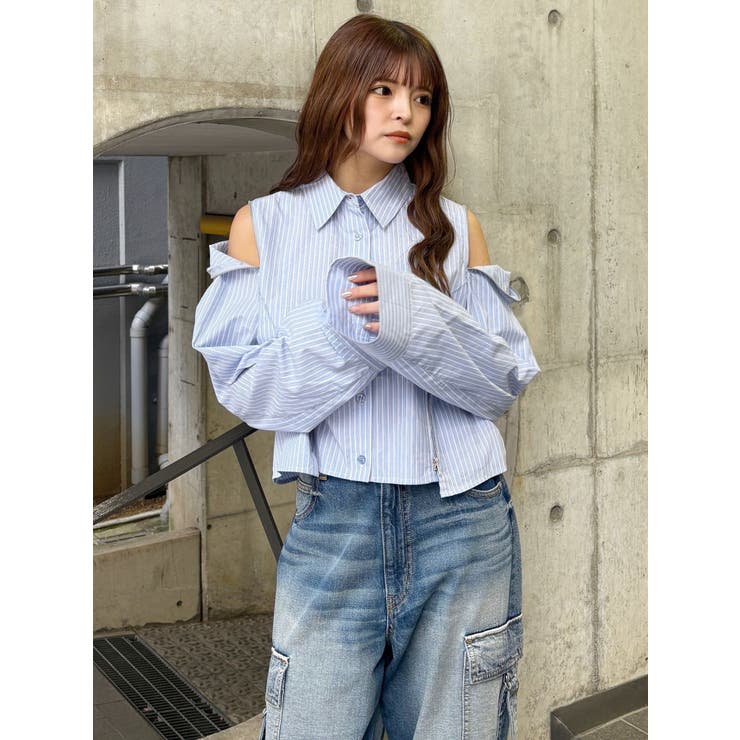 【MURUA】マルチウェイシャツ ブルー マルチウェイシャツ[品番：MKSW0062891]｜MURUA（ムルーア）の