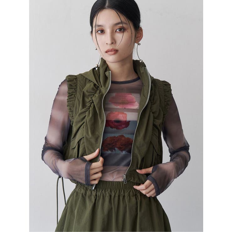 カーキ | シャーリングフードベスト【セットアップ着用可】 | MURUA