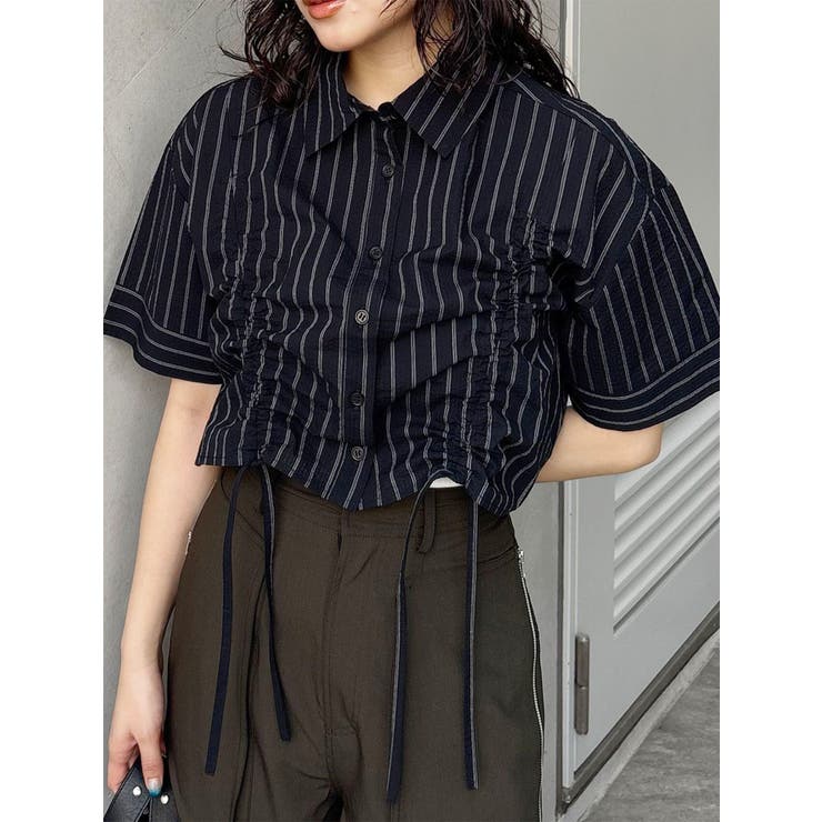 ブラック | バイカラーシャーリングシャツ | MURUA