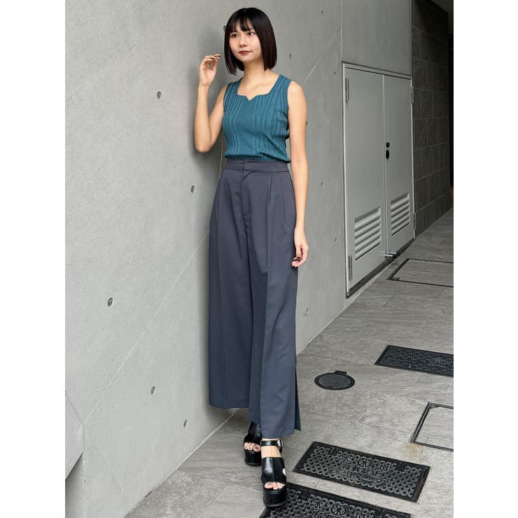 サイドタックワイドパンツ【セットアップ着用可】[品番：MKSW0063991