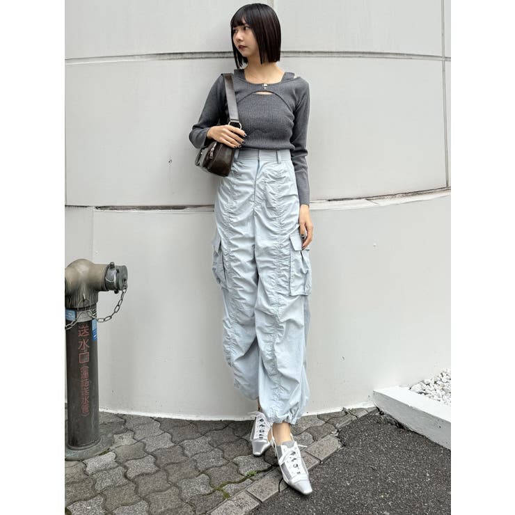 rurumu:シャーリングフリルパンツ rurumu:（ルルムウ）の「rurumu:/ルルムウ/lace-up frill PT