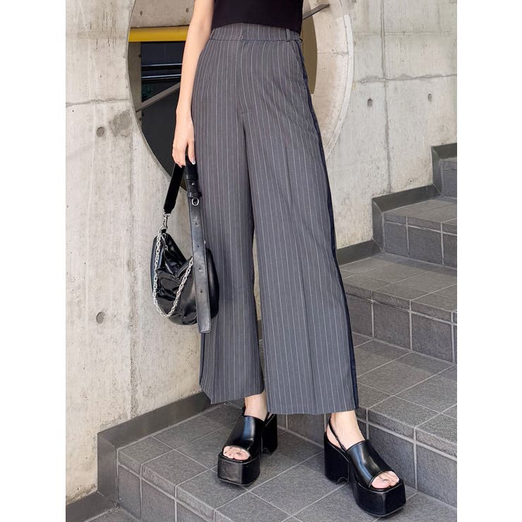 グレー | パイピングラインパンツ | MURUA