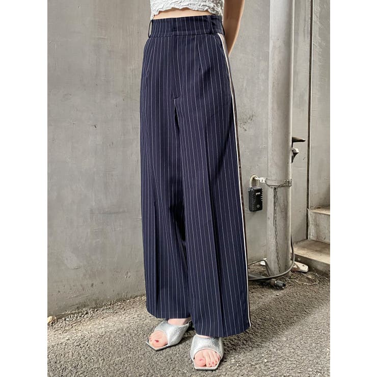 ネイビー | パイピングラインパンツ | MURUA