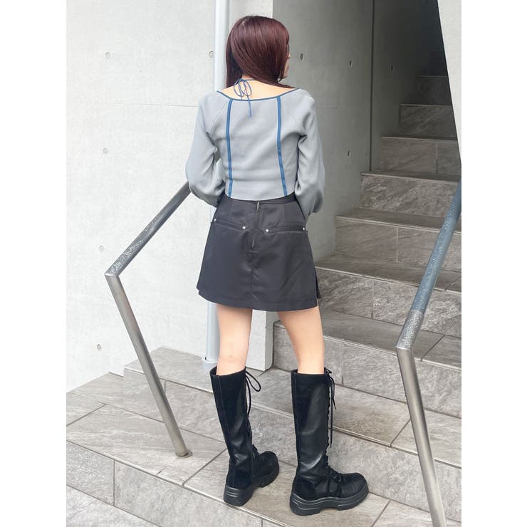 サイドファスナーミニスカート【セットアップ着用可】 | MURUA | 詳細画像17 