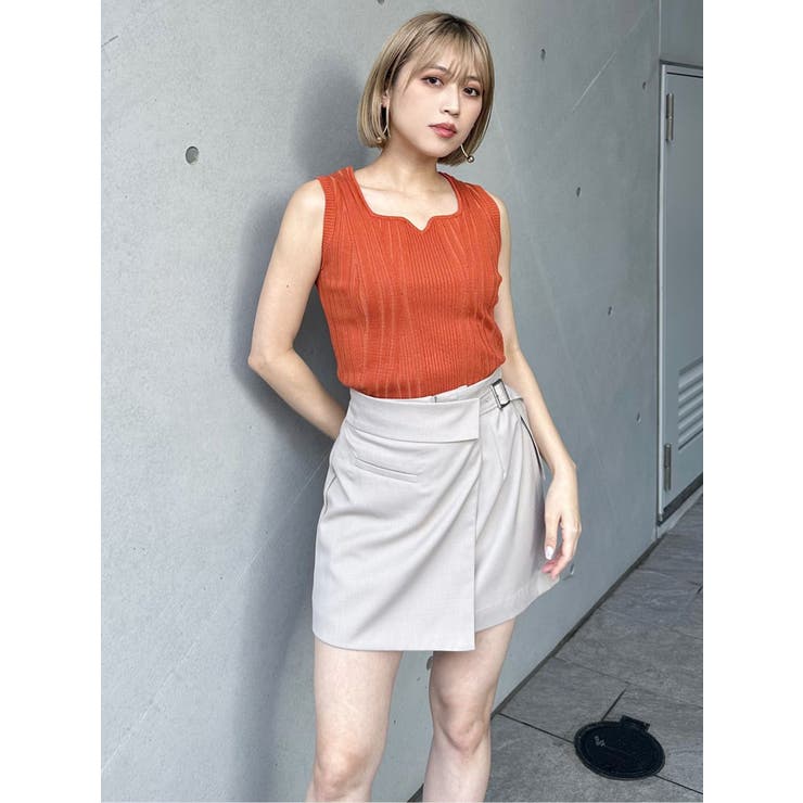 サイドベルトラップライクミニスカート【セット販売対象】[品番