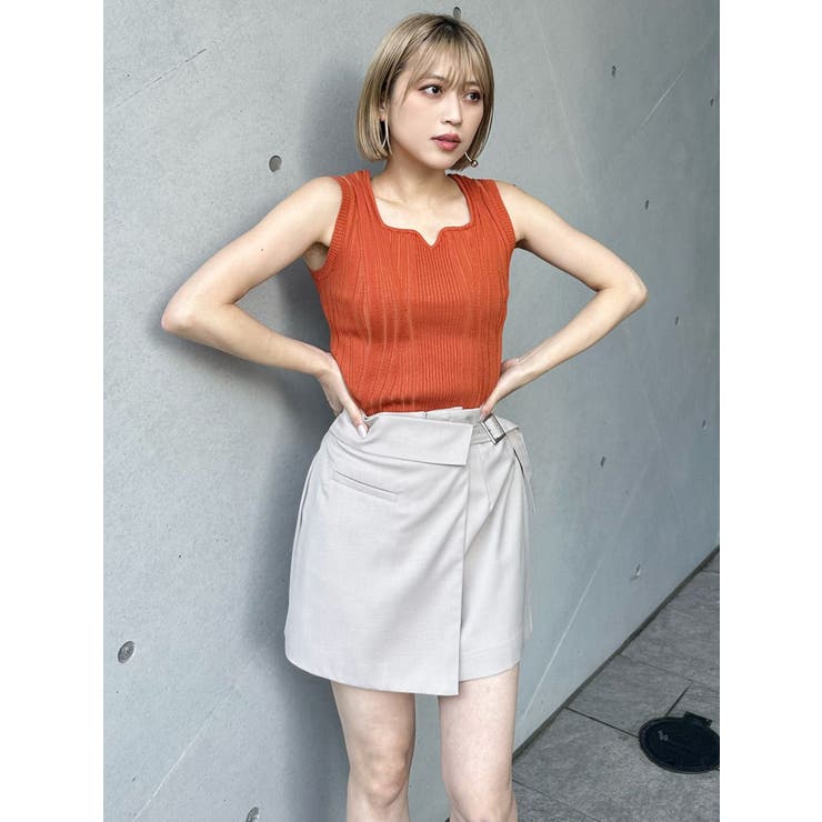 サイドベルトラップライクミニスカート【セット販売対象】[品番
