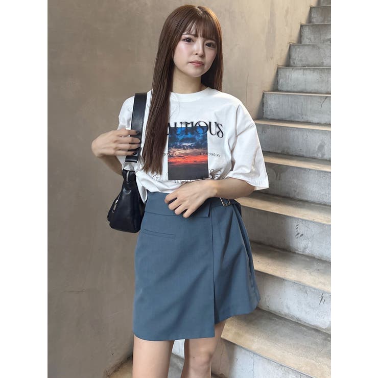 サイドベルトラップライクミニスカート【セット販売対象】[品番