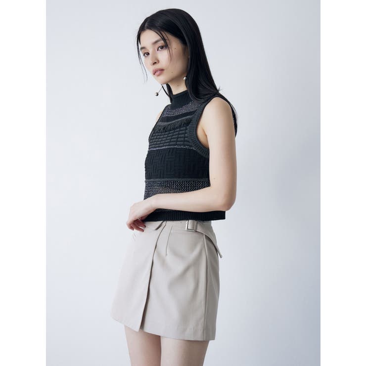 MURUA トップス スカート 2点セット MURUA（ムルーア） スカート 「セットアップ対応」リブミニスカート