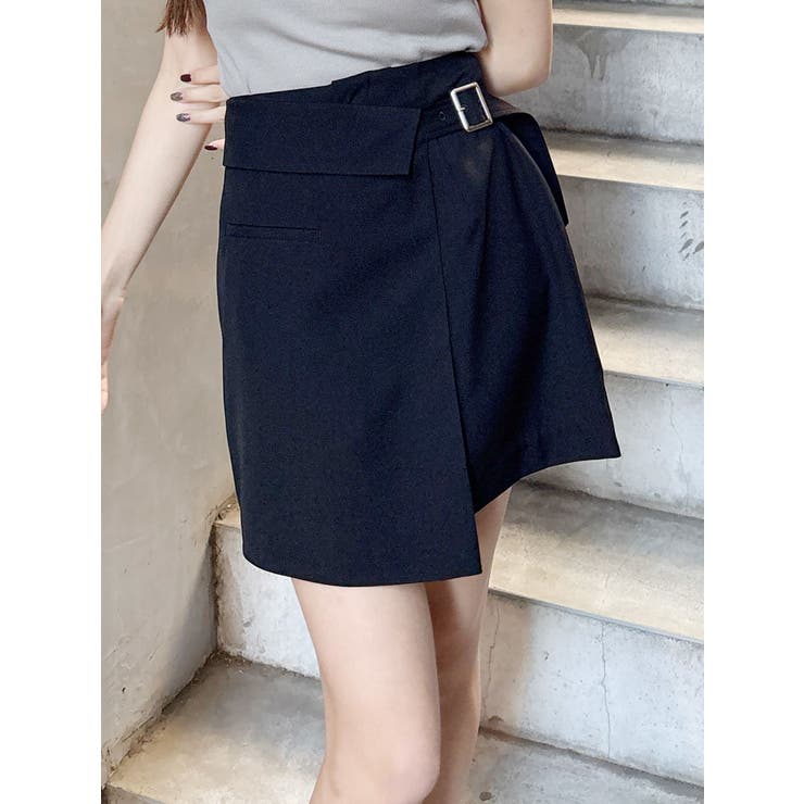 サイドベルトラップライクミニスカート【セット販売対象】[品番