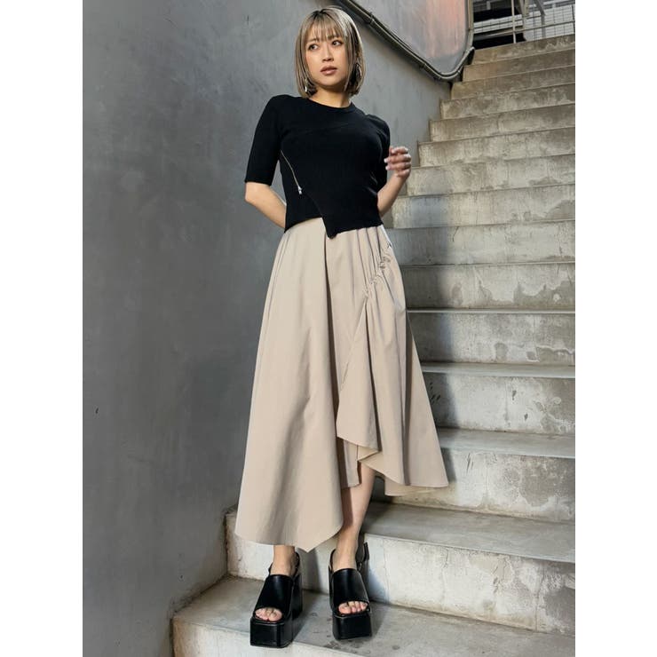 イレヘムギャザーアシメスカート[品番：MKSW0064116]｜MURUA