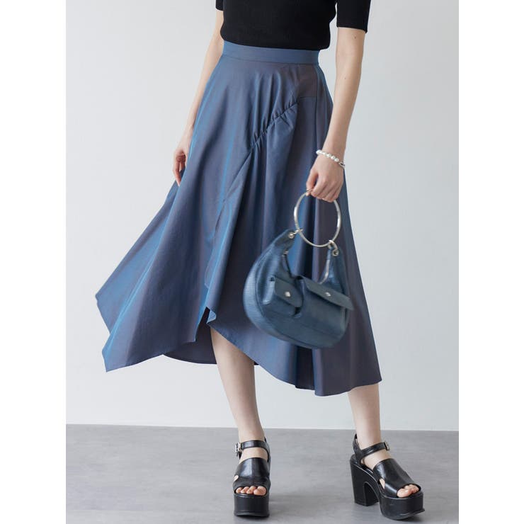 ブルー | イレヘムギャザーアシメスカート | MURUA