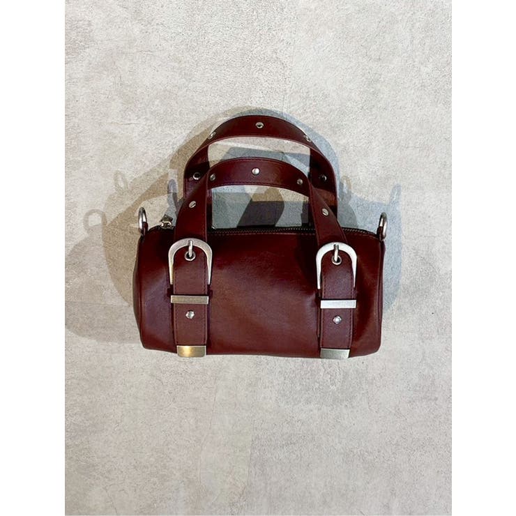 ボルドー | スタッズドラムバッグ | MURUA