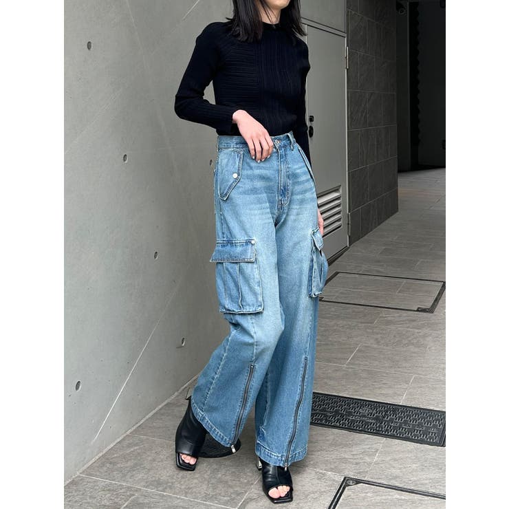 ジップヘムカーゴデニムパンツ | MURUA | 詳細画像17 