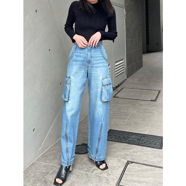 ジップヘムカーゴデニムパンツ | MURUA | 詳細画像18 