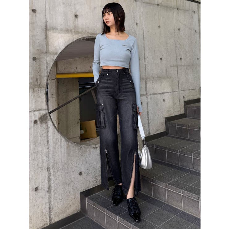 ジップヘムカーゴデニムパンツ | MURUA | 詳細画像22 