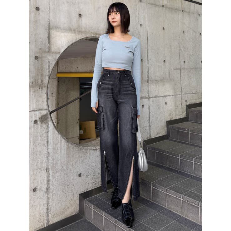 ジップヘムカーゴデニムパンツ | MURUA | 詳細画像23 