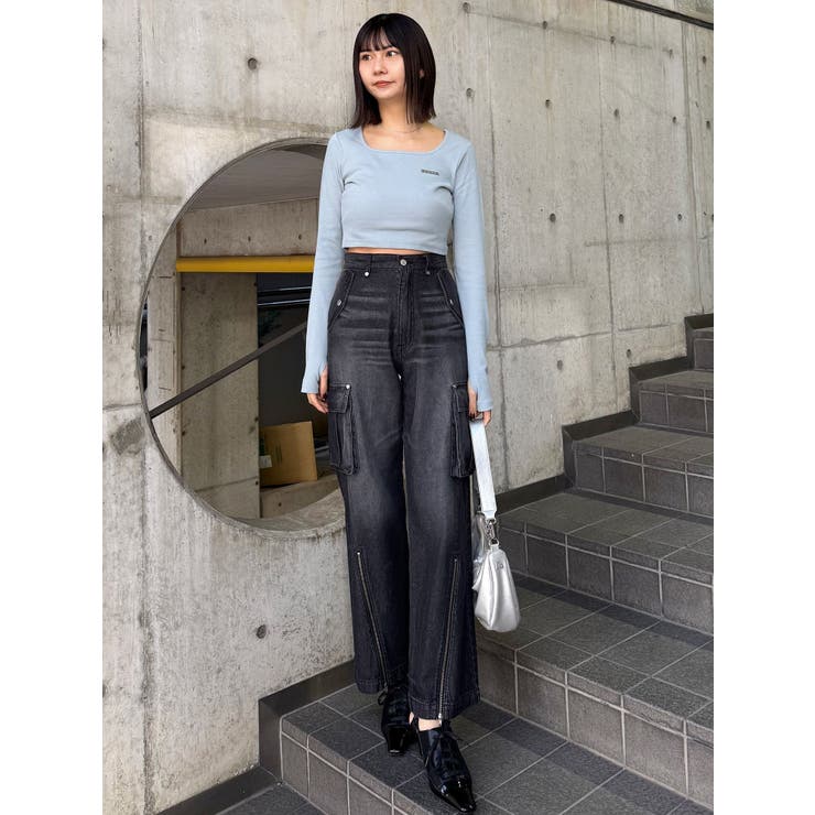 ジップヘムカーゴデニムパンツ | MURUA | 詳細画像24 