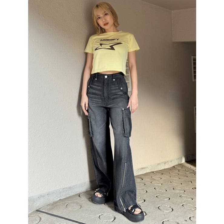 ジップヘムカーゴデニムパンツ | MURUA | 詳細画像28 