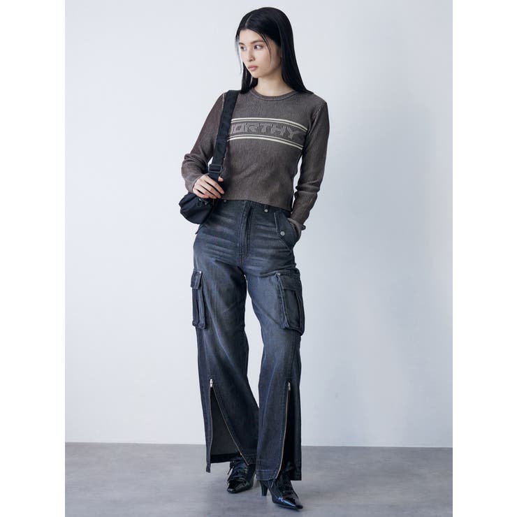 ジップヘムカーゴデニムパンツ | MURUA | 詳細画像3 