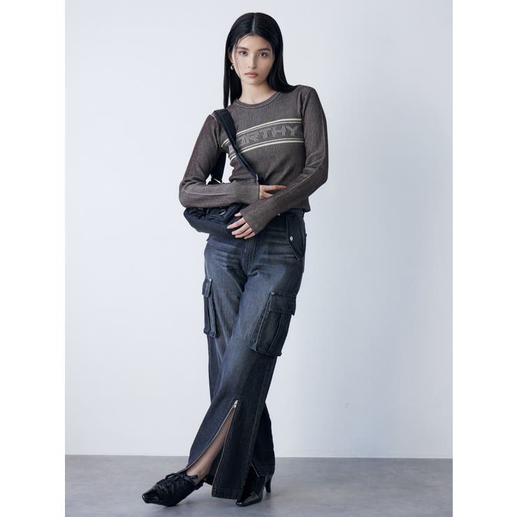 ジップヘムカーゴデニムパンツ | MURUA | 詳細画像4 