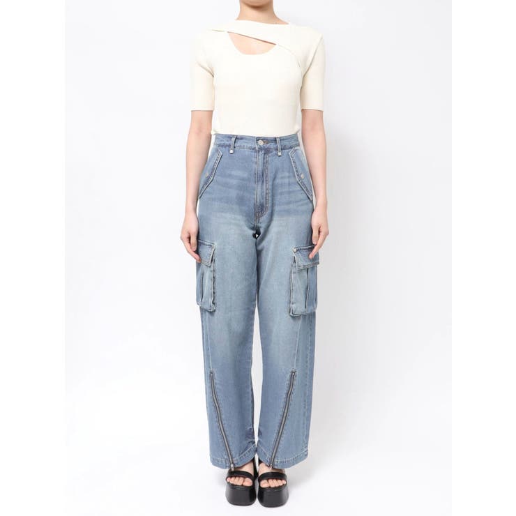 ジップヘムカーゴデニムパンツ | MURUA | 詳細画像40 