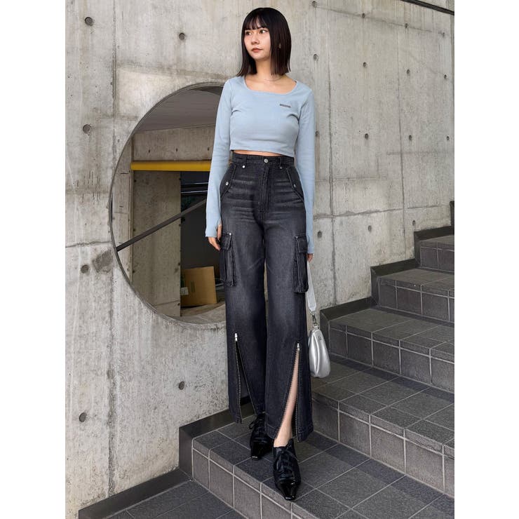 ジップヘムカーゴデニムパンツ | MURUA | 詳細画像9 